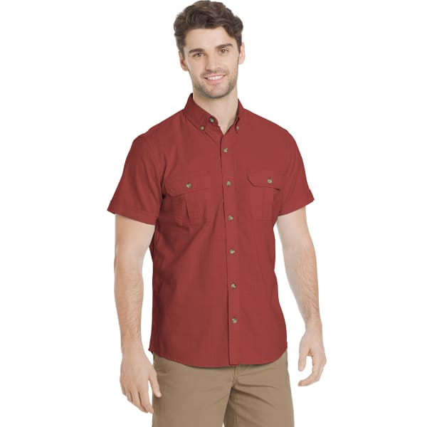 G.H. BASS & CO. Men's Salt Cove Pigment Solid Short-Sleeve Shirt