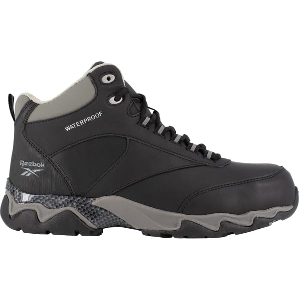 REEBOK WORK Men's Beamer Composite Toe Waterproof Athletic Hiker, Black/Grey