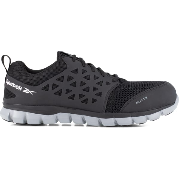 REEBOK WORK Men's Sublite Cushion Work Alloy Toe Athletic Oxford Sneaker, Black