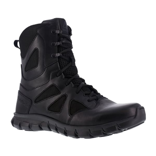 REEBOK WORK Men's Sublite Cushion Tactical Soft Toe 8" W/ Side Zipper Tactical Boot, Black