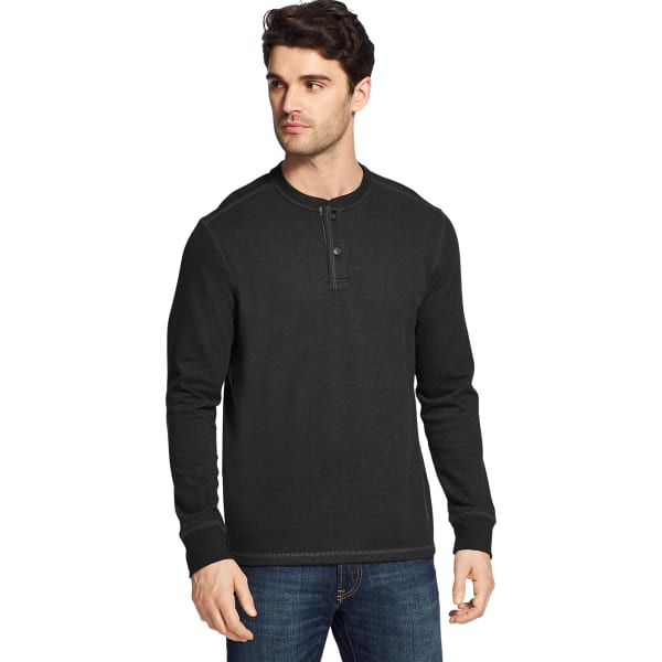 G.H. BASS & CO. Men's Carbon Plaited Jersey Long-Sleeve Henley