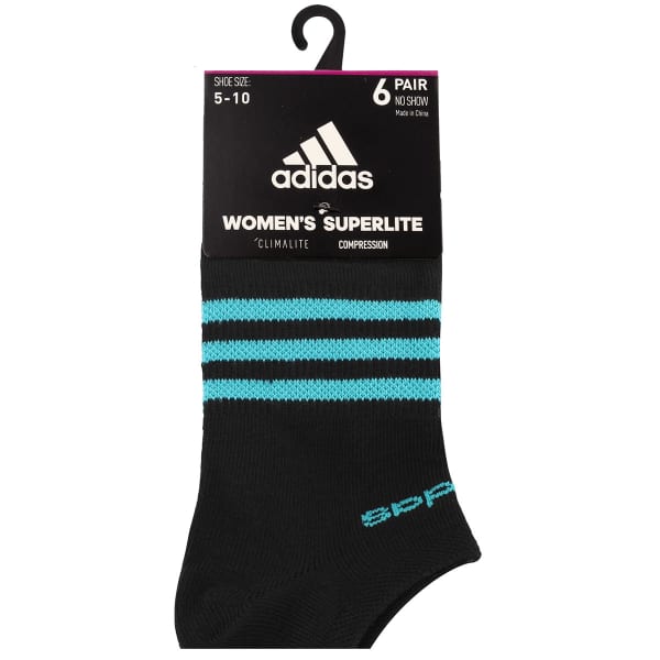 ADIDAS Women's Superlight No Show Socks, 6-Pack