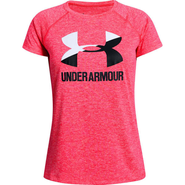 UNDER ARMOUR Girls' Big Logo Short-Sleeve Twist Tee