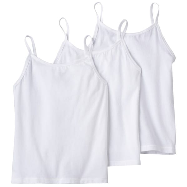 HANES Girls' Ultimate Cotton Stretch Cami Undershirts, 3-Pack