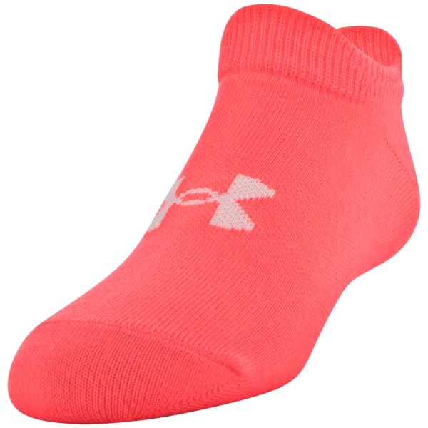 UNDER ARMOUR Girls' Essential No Show Socks, 6-Pack