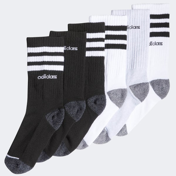 ADIDAS Boys' 3 Stripe Crew Socks, 6-Pack - Eastern Mountain Sports