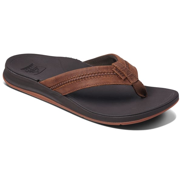 REEF Men's Leather Ortho Bounce Coast Flip Flops