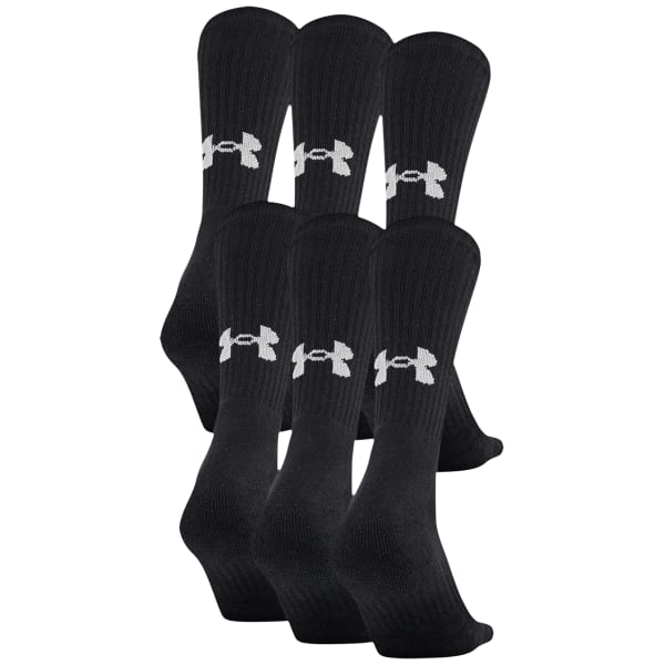 UNDER ARMOUR Boys' Cotton Training Crew Socks, 6 Pack