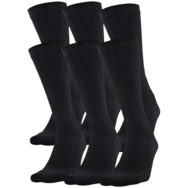 UNDER ARMOUR Boys' Cotton Training Crew Socks, 6 Pack