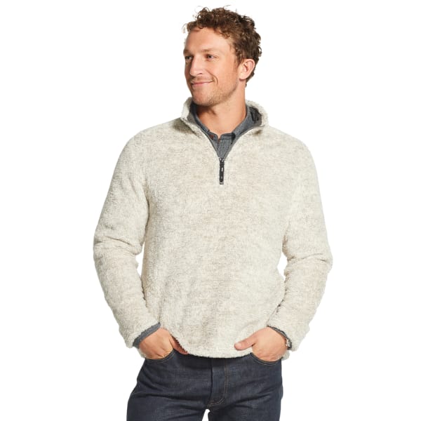 G.H. BASS & CO. Men's Sherpa Melange Quarter Zip Fleece Pullover