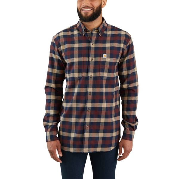 CARHARTT Men's Rugged Flex Hamilton Long-Sleeve Plaid Shirt, Extended Sizes