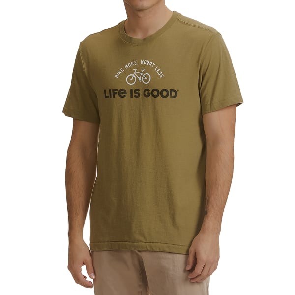 LIFE IS GOOD Men's Bike More Worry Less Short-Sleeve Crusher Tee