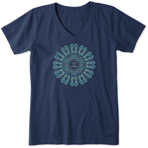 LIFE IS GOOD Women's Flip Flop Mandala Crusher Tee