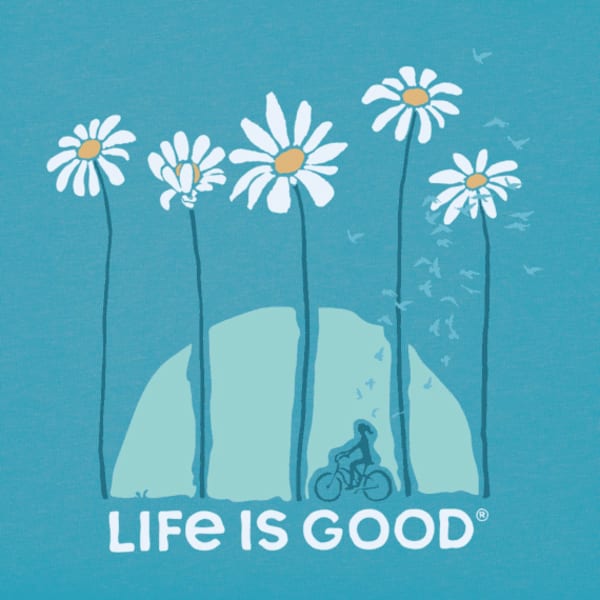 LIFE IS GOOD Women's Short-Sleeve Towering Daisies Bike Crusher Tee