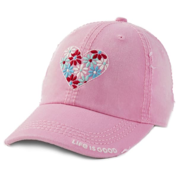 LIFE IS GOOD Women's Flower Heart Sunwashed Chill Cap