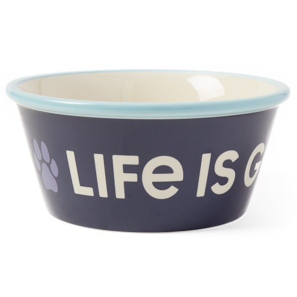 LIFE IS GOOD Paw Wag Dog Bowl, Large