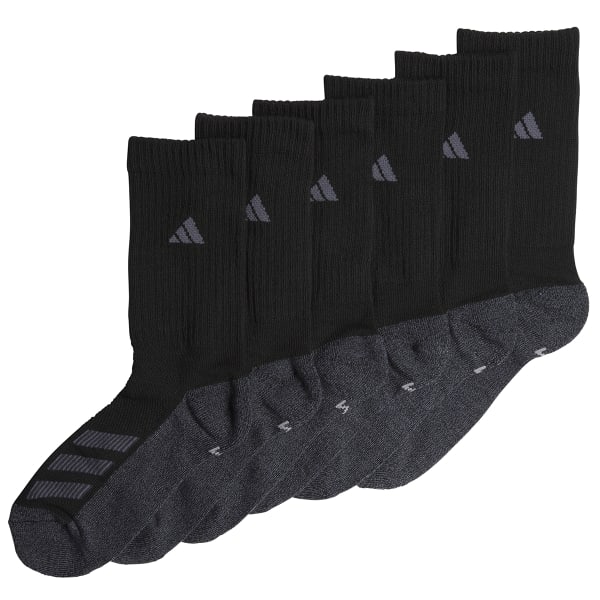 ADIDAS Youth Cushioned Angle Stripe Crew Socks, 6 Pack