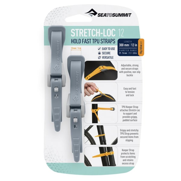 SEA TO SUMMIT Stretch-Loc 12" TPU Straps, 2 Pack