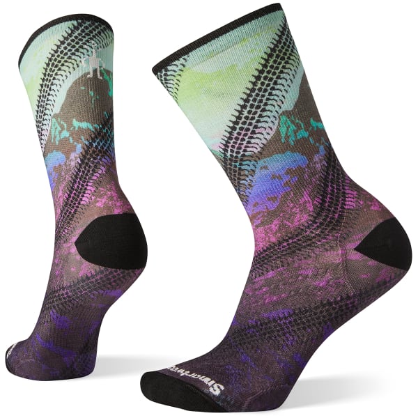 SMARTWOOL Women's PhD Cycle Ultra Light Mountain Print Crew Socks