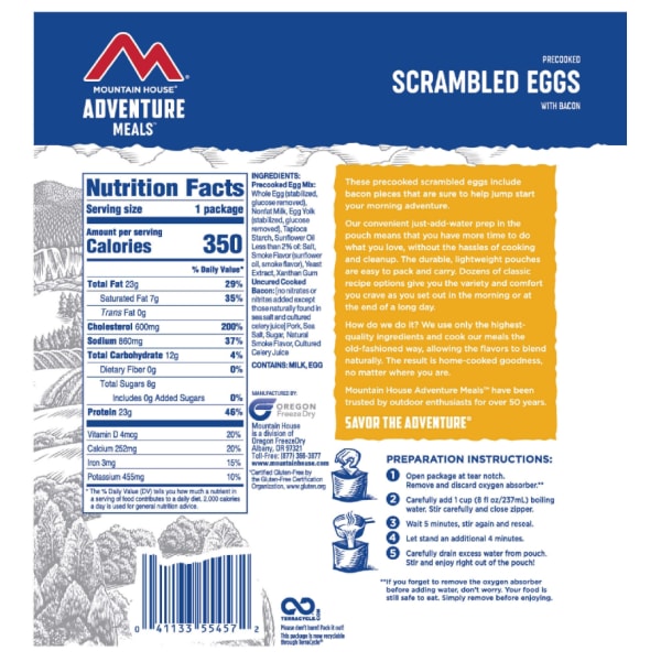 MOUNTAIN HOUSE Scrambled Eggs with Bacon Freeze-Dried Meal