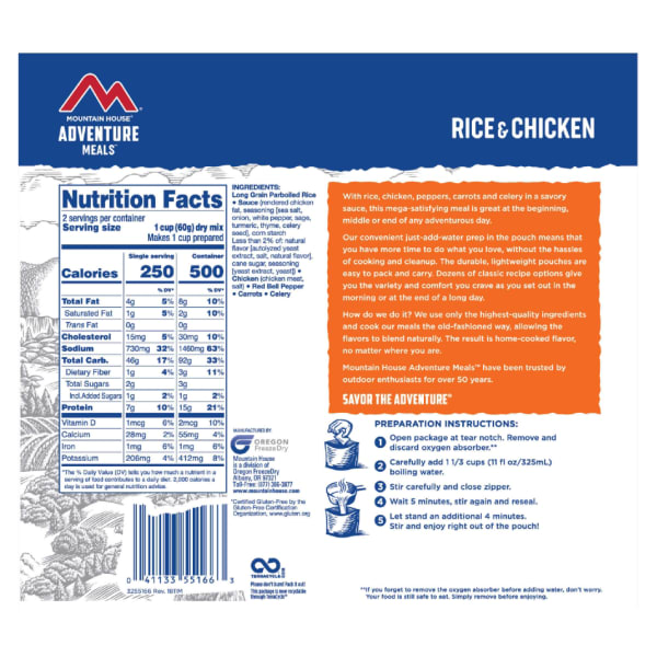 MOUNTAIN HOUSE Rice and Chicken Freeze-Dried Meal