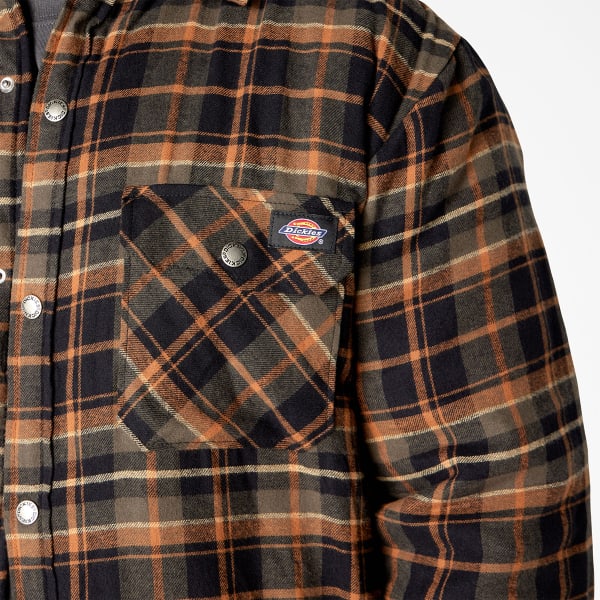 DICKIES Men's Sherpa Lined Flannel Shirt Jacket with Hydroshield