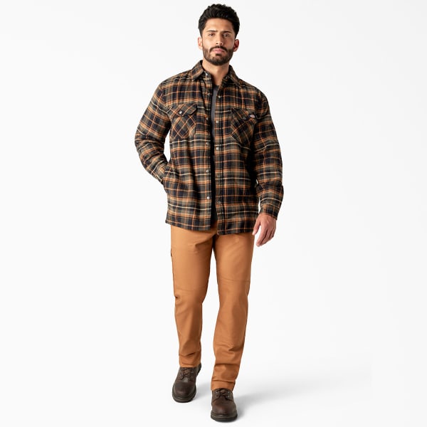 DICKIES Men's Sherpa Lined Flannel Shirt Jacket with Hydroshield