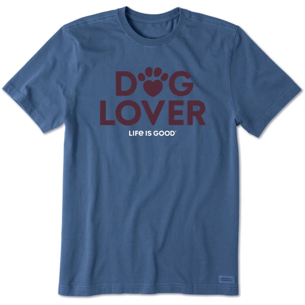 LIFE IS GOOD Men's Dog Lover Crusher-Lite Tee