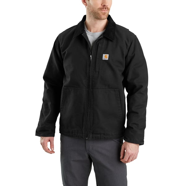 CARHARTT Men's Full Swing Loose Fit Washed Duck Fleece-Lined Jacket