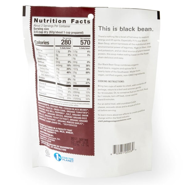 PATAGONIA Organic Black Bean Soup Dry Mix