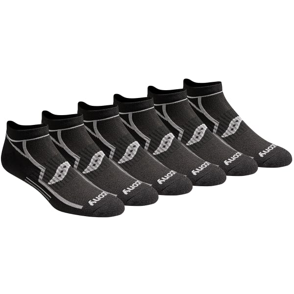 SAUCONY Men's No-Show Performance Socks, 6 Pack