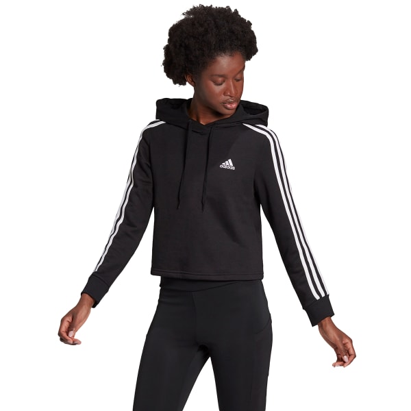 ADIDAS Women's Essentials 3-Stripes Cropped Hoodie