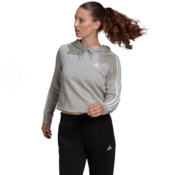 ADIDAS Women's Essentials 3-Stripes Cropped Hoodie