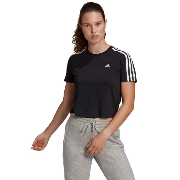 ADIDAS Women's Essentials Loose 3-Stripes Cropped Tee