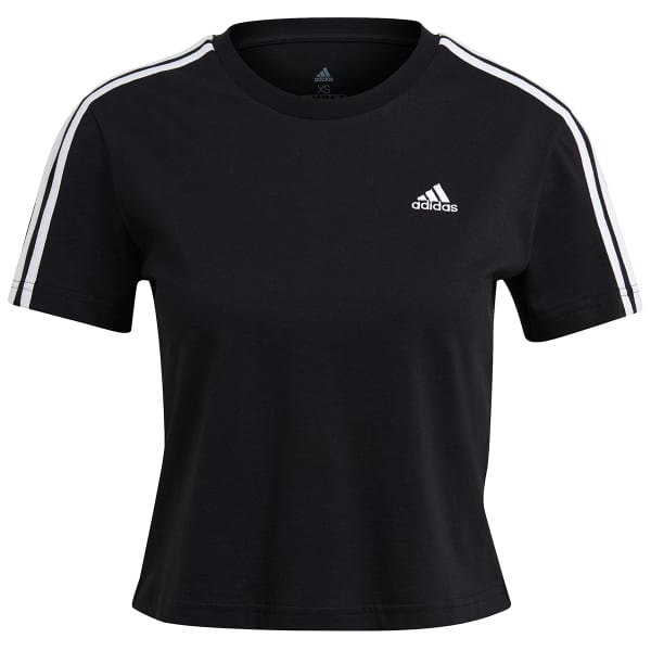 ADIDAS Women's Essentials Loose 3-Stripes Cropped Tee