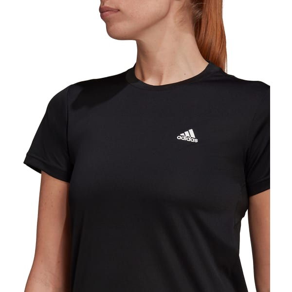 ADIDAS Women's Aeroready D2M 3-Stripe Short-Sleeve Tee