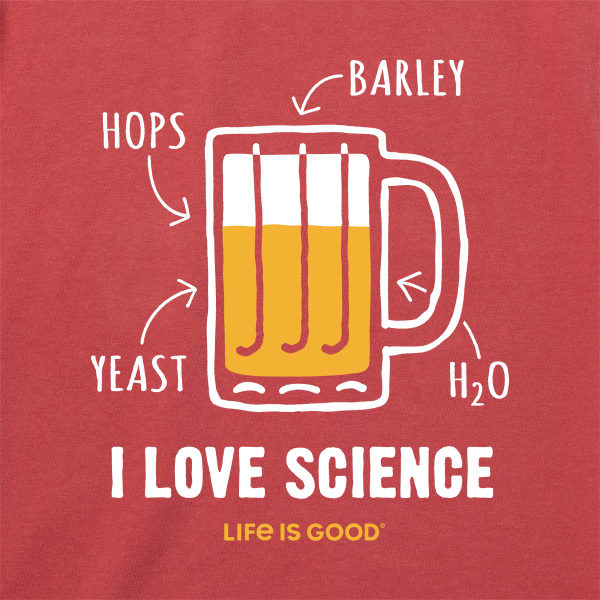 LIFE IS GOOD Men's I Love Science Beer Crusher Graphic Tee