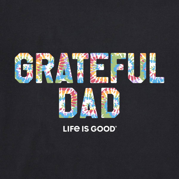 LIFE IS GOOD Men's Grateful Dad Tie Dye Crusher Short-Sleeve Tee