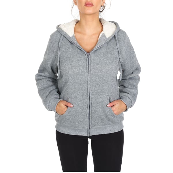 BSP Women's Sherpa-Lined Full Zip Fleece Hoodie