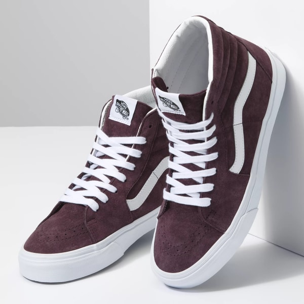 Burgundy sk8 hi vans clearance mens