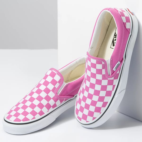 Girls pink shop slip on vans