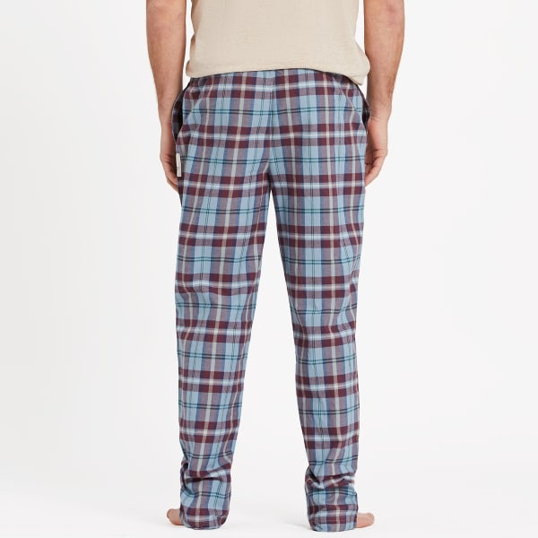 LIFE IS GOOD Men's Smoky Blue Plaid Classic Sleep Pants