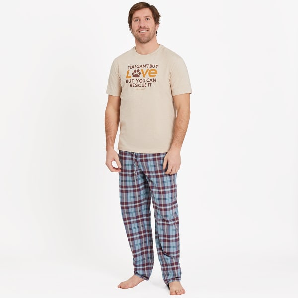 LIFE IS GOOD Men's Smoky Blue Plaid Classic Sleep Pants