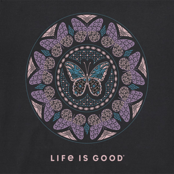 LIFE IS GOOD Women's Butterfly Coin Boxy Short-Sleeve Crusher Tee
