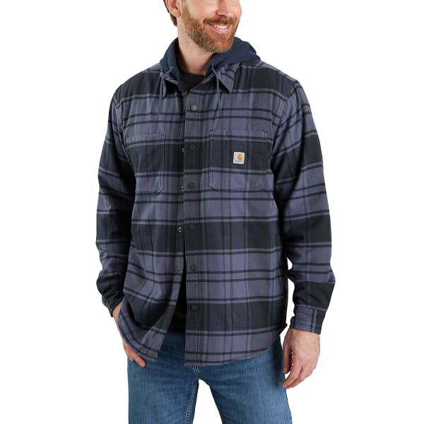 CARHARTT Men's Rugged Flex Relaxed Fit Flannel Hooded Shirt Jacket