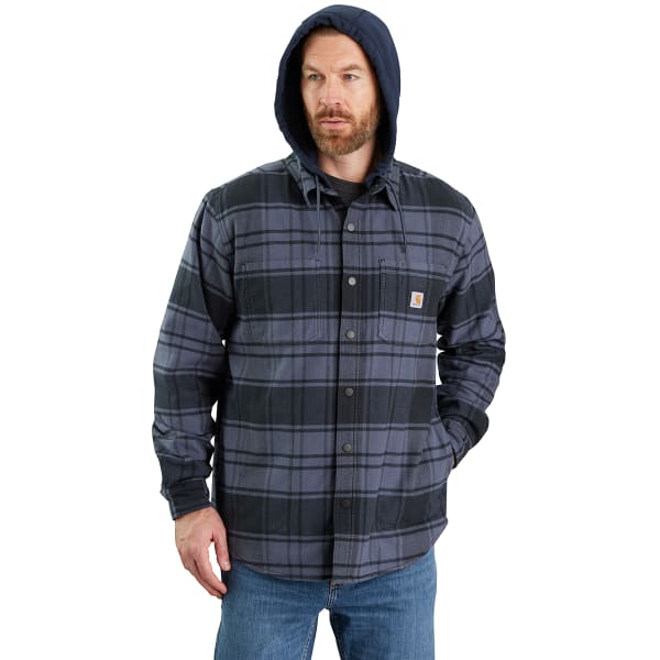 CARHARTT Men's Rugged Flex Relaxed Fit Flannel Hooded Shirt Jacket