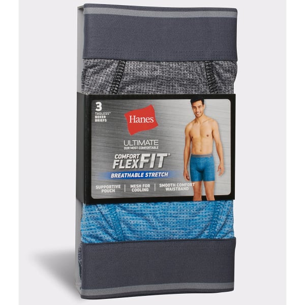 HANES Men's Ultimate Comfort Flex Fit Breathable Stretch Boxer Briefs,  3-Pack - Eastern Mountain Sports