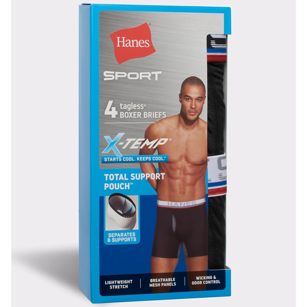 HANES SPORT Men's Total Support Pouch X-Temp Cooling Boxer Briefs
