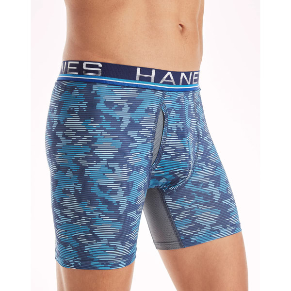 HANES SPORT Men's Total Support Pouch X-Temp Cooling Boxer Briefs, 4-Pack
