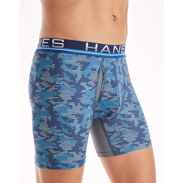 HANES SPORT Men's Total Support Pouch X-Temp Boxer Briefs, 4-Pack Extended Size